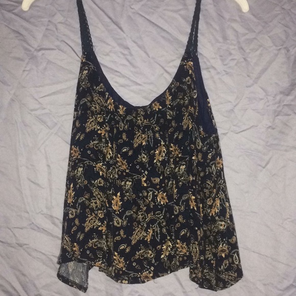 Vintage Navy, Paisley Crop Top S, SP - Picture 2 of 3